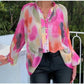 DESTASH Dorcille Tie Dye Balloon Sleeve Blouse