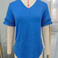 Dorcille Bright Blue Cutout‑Sleeve Tee