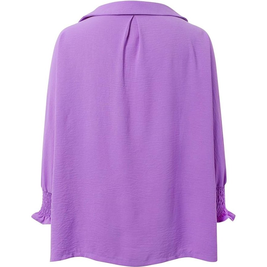 Doris Lilac V Lapel Long Sleeve Blouse