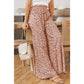 Dorthea Brown Ruffle Wide Leg Dalmatian Palazzo Pants
