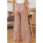 Dorthea Brown Ruffle Wide Leg Dalmatian Palazzo Pants