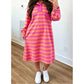 RTS Stripe Long Sleeve Polo Neck Midi Dress
