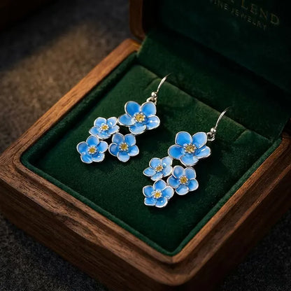 Forget-Me-Not Cluster Drop Earrings