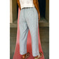 Dulcie Sky Blue Stripe Mid Rise Drawstring Waist Jeans