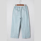 Dulcie Sky Blue Stripe Mid Rise Drawstring Waist Jeans