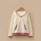 SALE!   Elody Contrast Trim Crochet Knit Patchwork Exposed Seam Hoodie