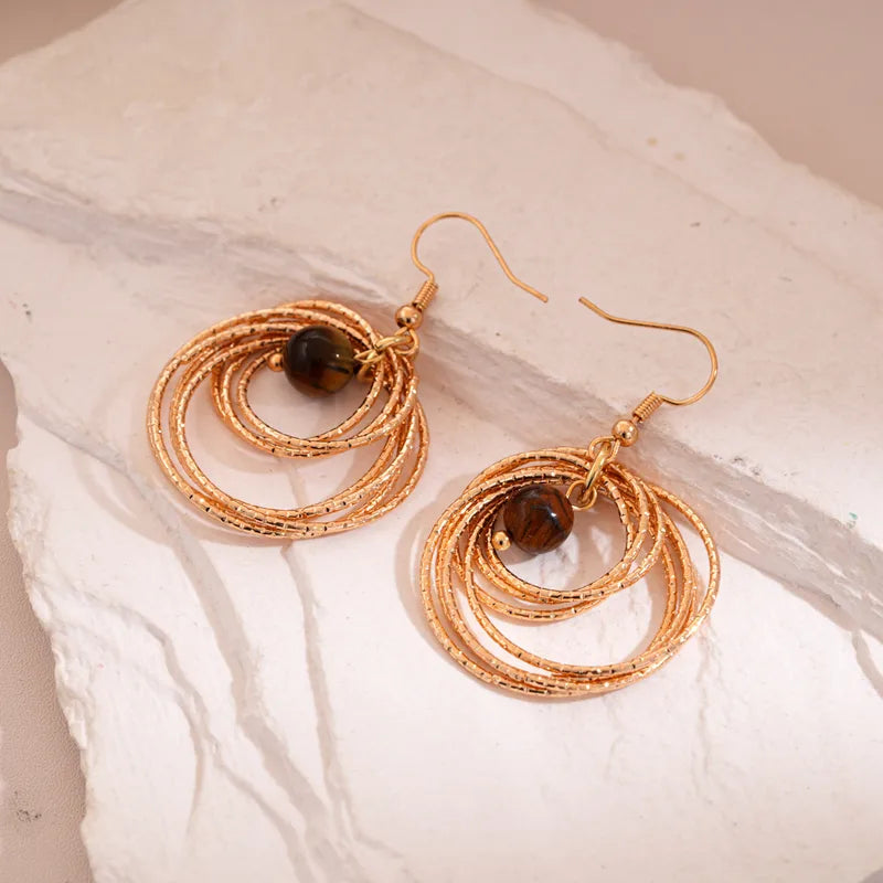 Golden Multi-layer Drop Earrings