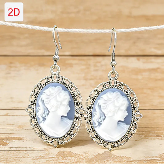 Victorian Cameo Drop Earrings