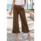 Ebby Brown Leopard Print Ruffled Hem Shift Jeans