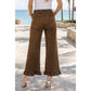 Ebby Brown Leopard Print Ruffled Hem Shift Jeans