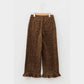 Ebby Brown Leopard Print Ruffled Hem Shift Jeans