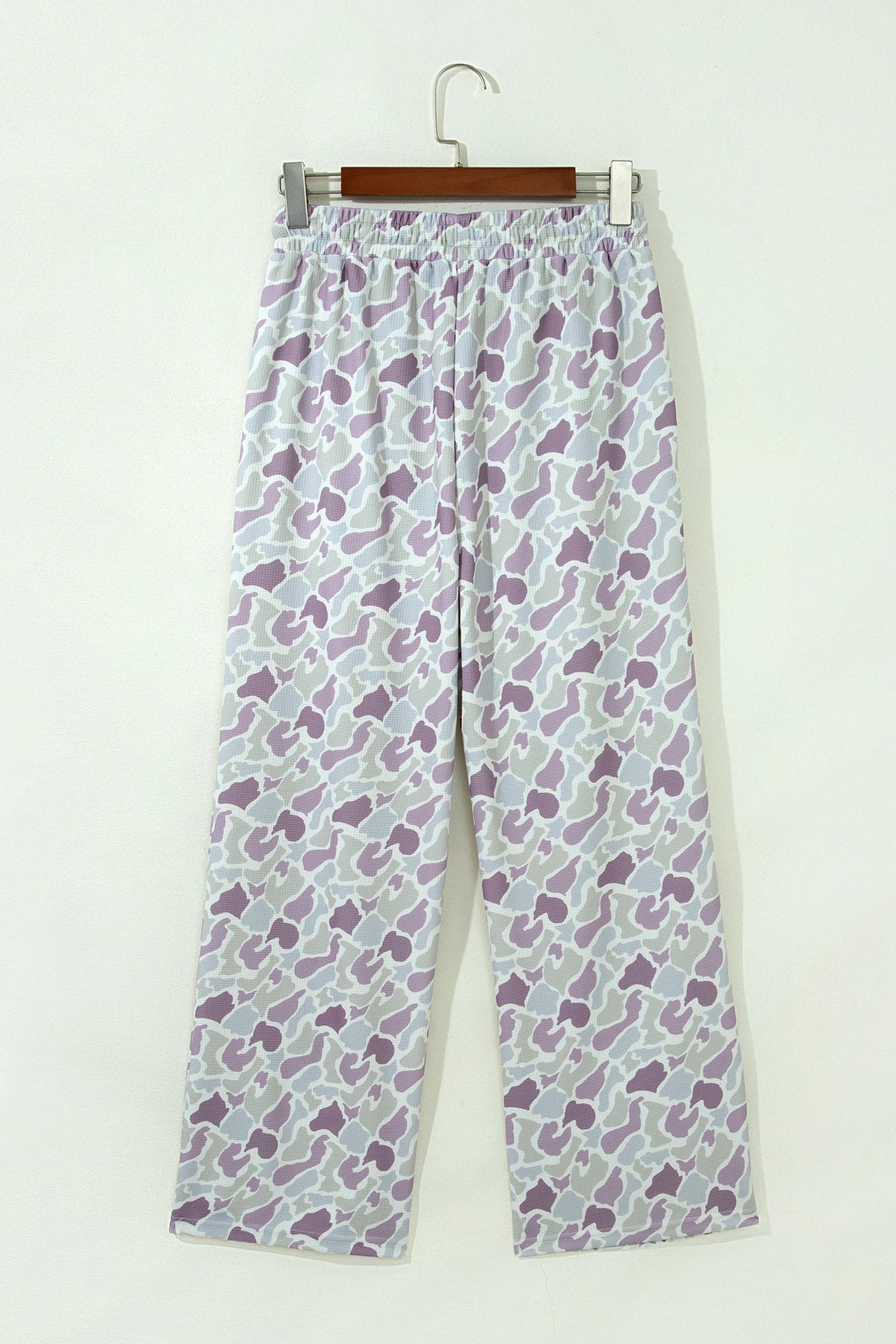 Madison Green Camo Print Drawstring Waist Loose Fit Full Length Pants