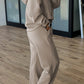 Emma Jane Taupe Half Zip Thumbhole Sleeve Hoodie Active Pants 2pcs Outfit