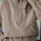 Emma Jane Taupe Half Zip Thumbhole Sleeve Hoodie Active Pants 2pcs Outfit