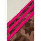 Electra Brown Contrast Striped Accent Leopard Short Set