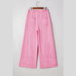 Elin Bonbon Pink Mineral Wash Exposed Seam Drawstring High Waist Wide Leg Cargo Pants