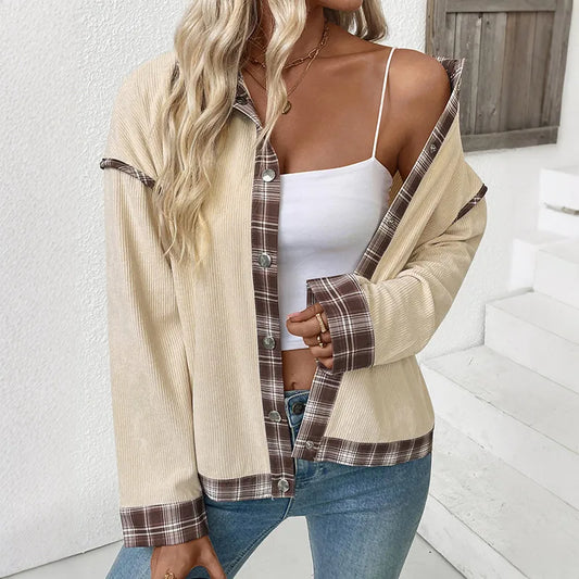 Elisha Plaid Hem Button Up Shacket