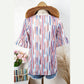 Elisha White Multicolor Striped Splash Half Sleeve Blouse - S to 3X