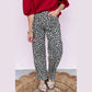 Elsa Black Leopard Print Barrel Jeans