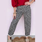 Elsa Black Leopard Print Barrel Jeans