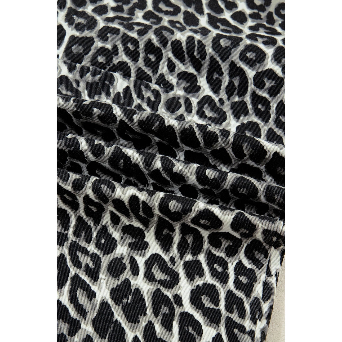 Elsa Black Leopard Print Barrel Jeans