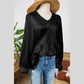 Ellie Mae Black Metallic Frilled V Neck Puff Sleeve Babydoll Blouse