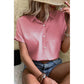 Emilee Pink Dotted Print Cuffed Short Sleeve Shirt