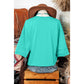 RTS Emily Green Half Sleeve Buttons Henley Top