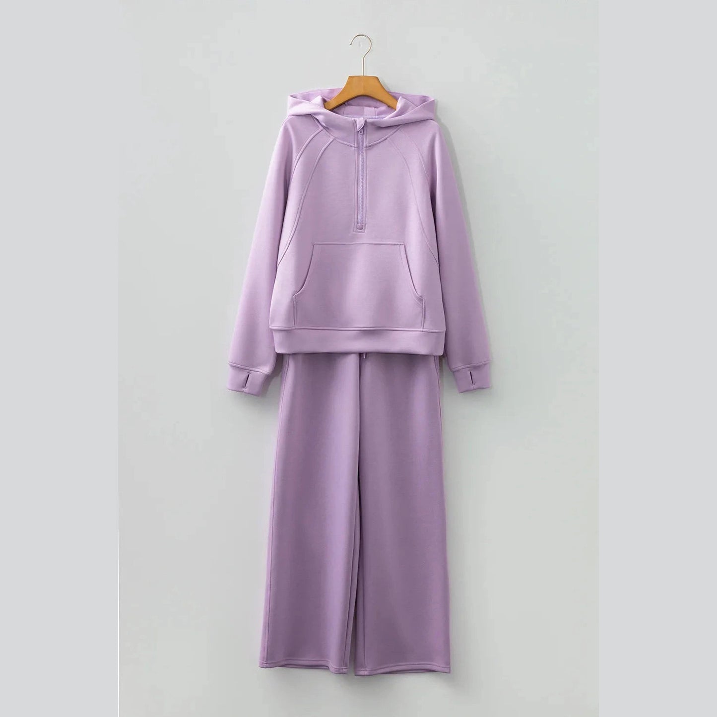 Emma Jane Orchid Bouquet Half Zip Thumbhole Sleeve Hoodie Active Pants 2pcs Outfit