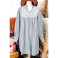 REDUCED!!!  Erma Nell Black Stripe Floral Patchwork Tied V Neck Shift Long Sleeve Mini Dress  REDUCED!!!