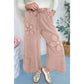 Erina Buckskin Flower Patch Mineral Washed Terry Knit Cropped Wide Leg Pants