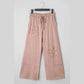 Erina Buckskin Flower Patch Mineral Washed Terry Knit Cropped Wide Leg Pants