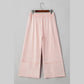 Erina Pink Flower Patch Mineral Washed Terry Knit Cropped Wide Leg Pants