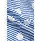 Erma Nell Blue Polka Dot Print Shirred High Waist Casual Shorts