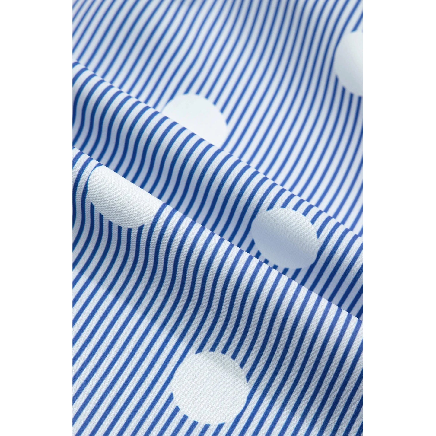 Erma Nell Blue Polka Dot Print Shirred High Waist Casual Shorts