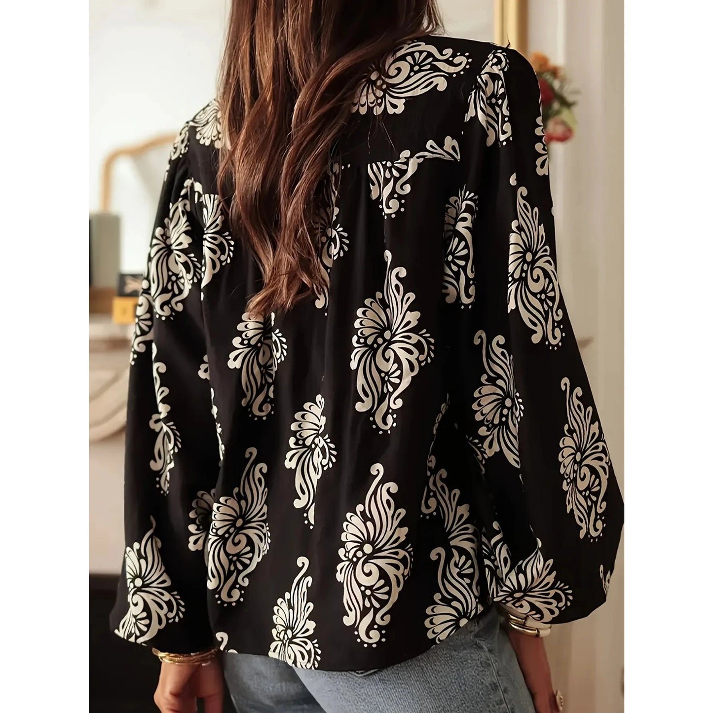 Esmira Chic Noir Floral Blouse