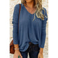 Estee Blue Waffle Knit Oversized Top