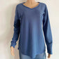 Estee Blue Waffle Knit Oversized Top