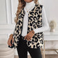 Eve Leopard Print Plush Button Up Vest