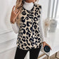 Eve Leopard Print Plush Button Up Vest