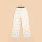 Evella White High Waist Polka Dot Straight Leg Casual Jeans