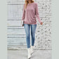 Evette Pink Faux Side Button Long Sleeve Shirt