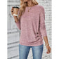 Evette Pink Faux Side Button Long Sleeve Shirt