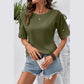 Evie Moss Green Drawstring Shoulder Detail Crew Neck Tee