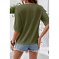 Evie Moss Green Drawstring Shoulder Detail Crew Neck Tee