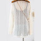 Evonne White Stylish Hollow Out Knit Drop Shoulder Cardigan