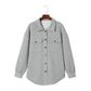 Gladis Grey Solid Textured Flap Pocket Buttoned Shacket