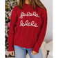 Fiery Red Falala Cable Knit Christmas Dropped Shoulder Pullover Sweater