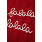 Fiery Red Falala Cable Knit Christmas Dropped Shoulder Pullover Sweater