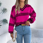 Faithlynn V Neck Striped Loose Fit Sweater - 3 Colors
